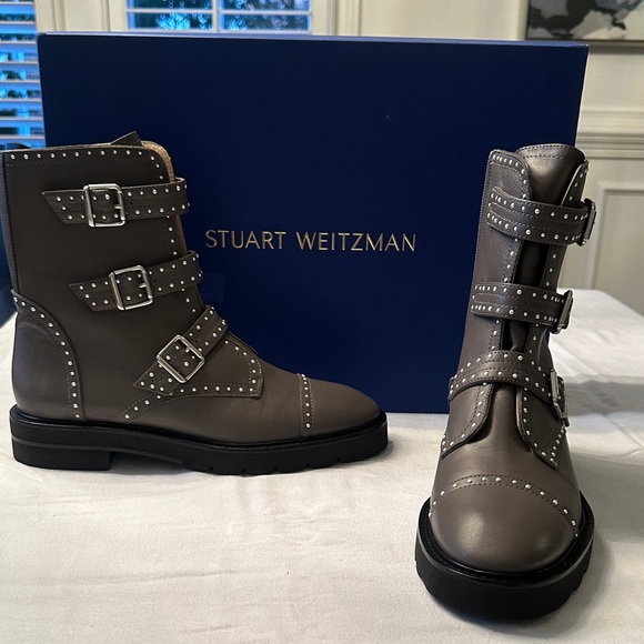 Stuart Weitzman Shoes - Stuart Weitzman Jesse Loft Studded Moto Boots